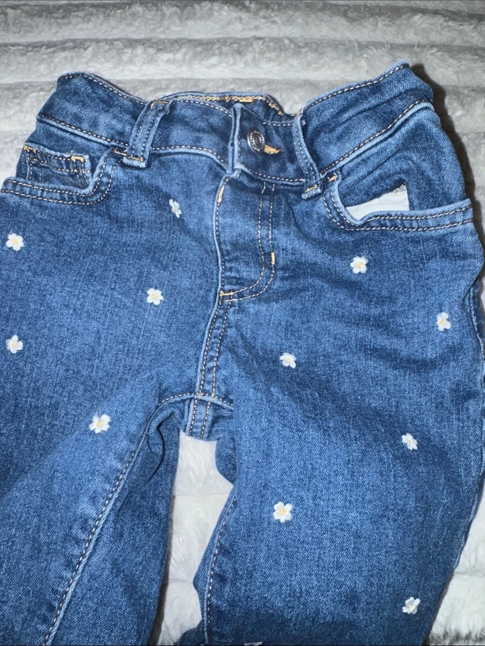 jumping beans Navy Blue Jeans with White Daisy Details - Picture 5 of 6